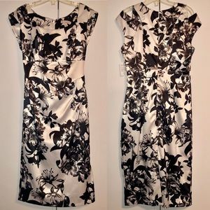 Black and White Elegant Floral Dress